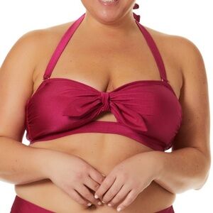 Women's Plus Solid Tie Front Bikini Top